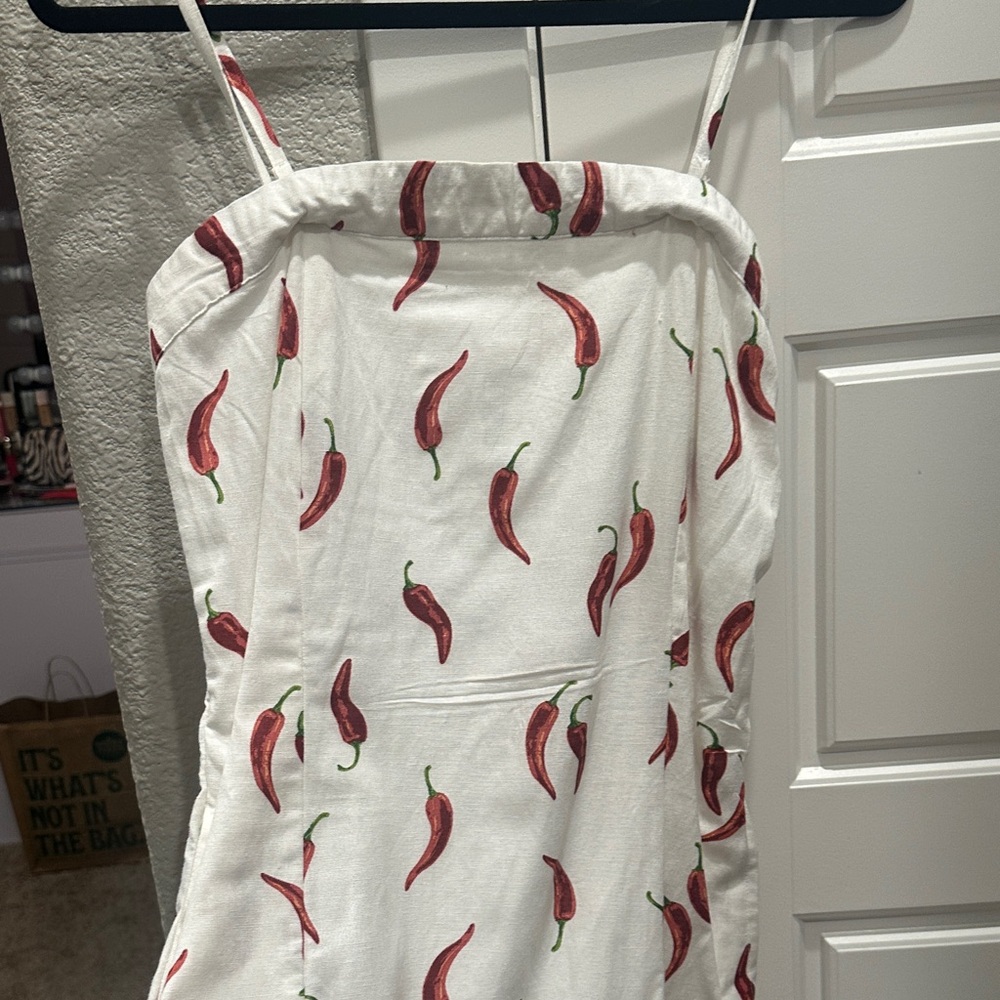 Jessica Simpson White Top with Red Floral Accents